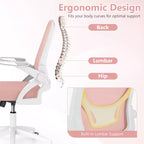 Fauteuil de bureau ergonomique en maille avec support lombaire, accoudoirs relevables et roulettes, 150 kg