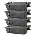 Suncast 4 Pack 25 x 7.25 Inch Resin Basket Accessory for Outdoor Shed, Black
