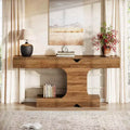 Console moderne de 63 po, table de canapé en bois de noyer pour entrée, couloir et salon