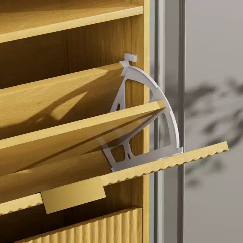 Meuble à chaussures autoportant de 137 cm de haut avec 3 tiroirs basculants et étagères réglables, Naturel, Contenance 30 paires