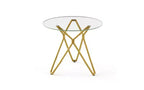 TUYOHW Minimalist Dining Table with Tempered Glass,Kitchen Table for 2-4,Space-saving Table for Apartment,Small Spaces,Dining Room,Gold