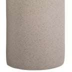Table d'appoint ronde sculpturale en forme de tambour, finition aspect plâtre gris, 49,5 cm de hauteur