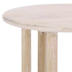 Guéridon Rond en Bois de Mangue, Fini Lavé Naturel, 56 cm H, Capacité de 6,8 kg