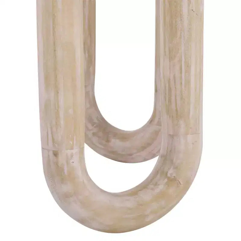 Guéridon Rond en Bois de Mangue, Fini Lavé Naturel, 56 cm H, Capacité de 6,8 kg