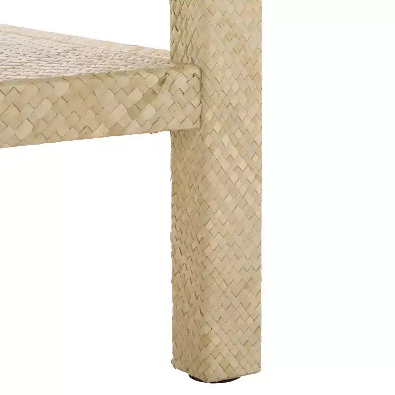 Table d'appoint en jacinthe d'eau à 1 tiroir et 1 étagère, finition naturelle, capacité de 7,68 kg