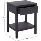 Table d'appoint en jacinthe d'eau à 1 tiroir et 1 étagère, finition naturelle, capacité de 7,68 kg