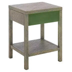Table d'appoint en jacinthe d'eau à 1 tiroir et 1 étagère, finition naturelle, capacité de 7,68 kg