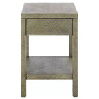 Table d'appoint en jacinthe d'eau à 1 tiroir et 1 étagère, finition naturelle, capacité de 7,68 kg