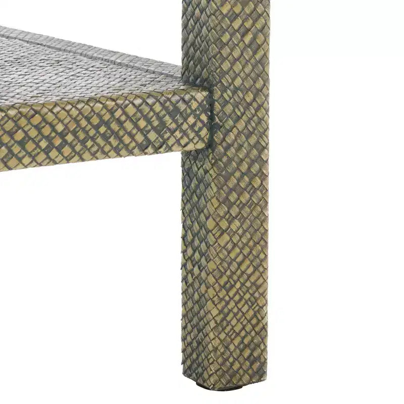 Table d'appoint en jacinthe d'eau à 1 tiroir et 1 étagère, finition naturelle, capacité de 7,68 kg