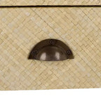 Table d'appoint en jacinthe d'eau à 1 tiroir et 1 étagère, finition naturelle, capacité de 7,68 kg
