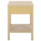 Table d'appoint en jacinthe d'eau à 1 tiroir et 1 étagère, finition naturelle, capacité de 7,68 kg