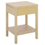 Table d'appoint en jacinthe d'eau à 1 tiroir et 1 étagère, finition naturelle, capacité de 7,68 kg