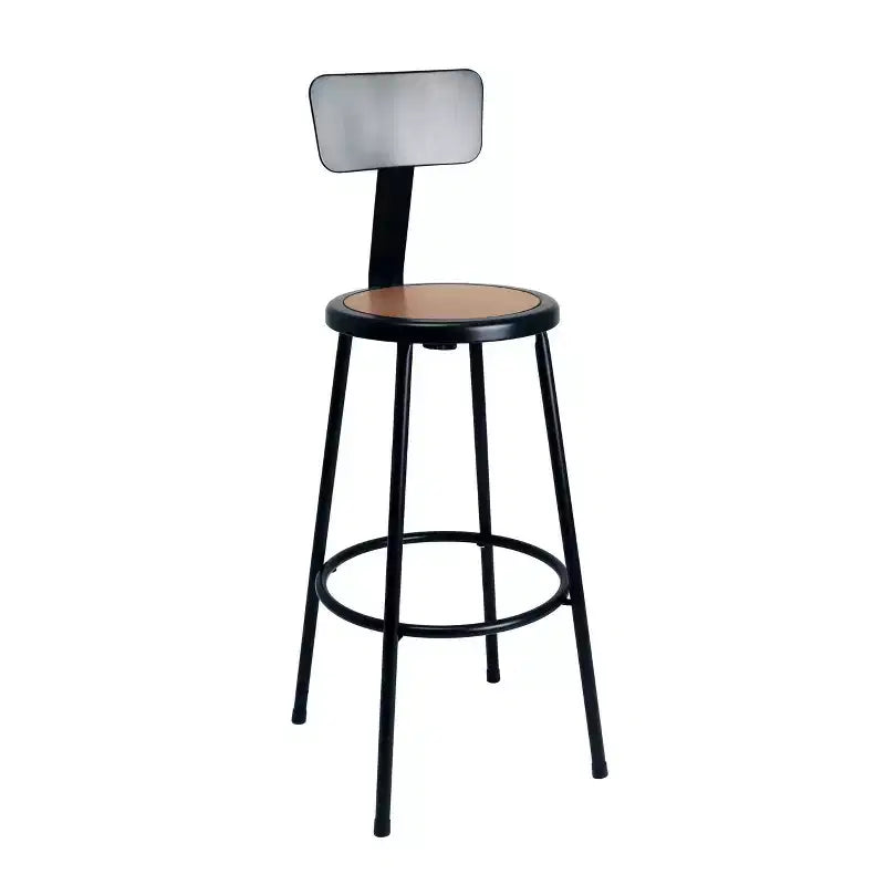 Hampden Furnishings 30" Felix Collection Steel Stool with Backrest Black