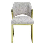 Chaise de salle à manger de luxe en imitation peau de mouton Teddy avec pieds en acier inoxydable doré effet miroir