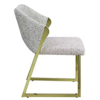 Chaise de salle à manger de luxe en imitation peau de mouton Teddy avec pieds en acier inoxydable doré effet miroir