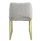 Chaise de salle à manger de luxe en imitation peau de mouton Teddy avec pieds en acier inoxydable doré effet miroir