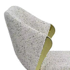 Chaise de salle à manger de luxe en imitation peau de mouton Teddy avec pieds en acier inoxydable doré effet miroir