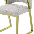 Chaise de salle à manger de luxe en imitation peau de mouton Teddy avec pieds en acier inoxydable doré effet miroir