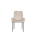 Chaise de salle à manger capitonnée contemporaine avec accoudoirs incurvés et structure en métal thermolaqué, Beige