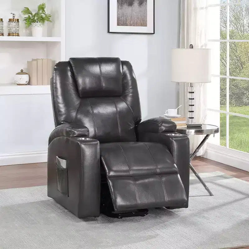 Acme Furniture Evander Leather Aire Reclining Sofa Gunmetal