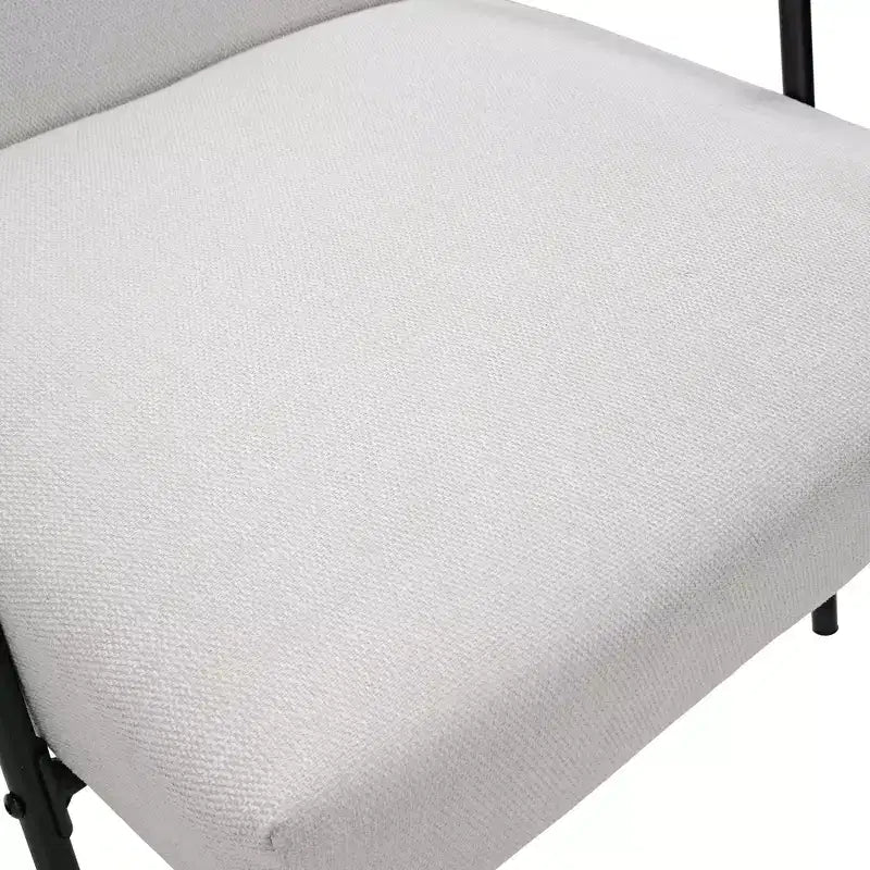 Fauteuil rembourré avec accoudoirs, inclinaison à 120° et coussin en mousse haute densité, flanelle blanche