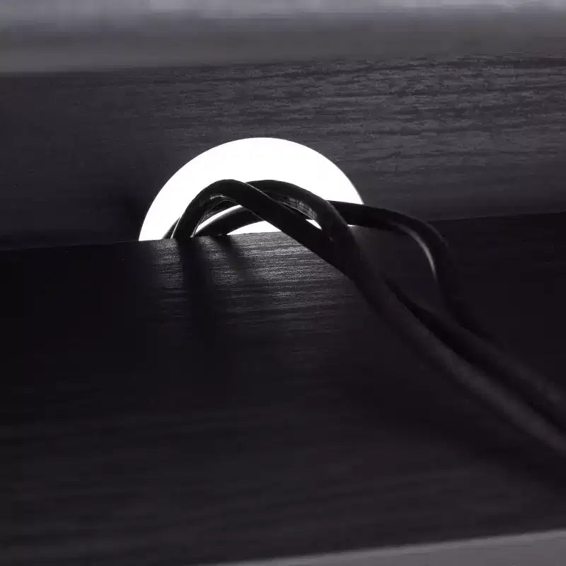 Meuble TV 1 porte 2 étagères avec étagères réglables et gestion des câbles, Noyer, Compatible TV jusqu'à 50"