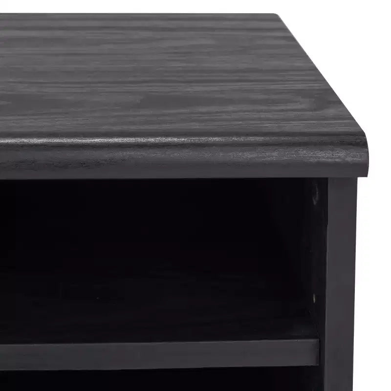 Meuble TV 1 porte 2 étagères avec étagères réglables et gestion des câbles, Noyer, Compatible TV jusqu'à 50"