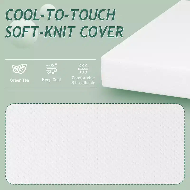 Matelas en mousse à mémoire de forme rafraîchissante au thé vert de 10 pouces, certifié CertiPUR-US, livré en boîte, sans fibre de verre