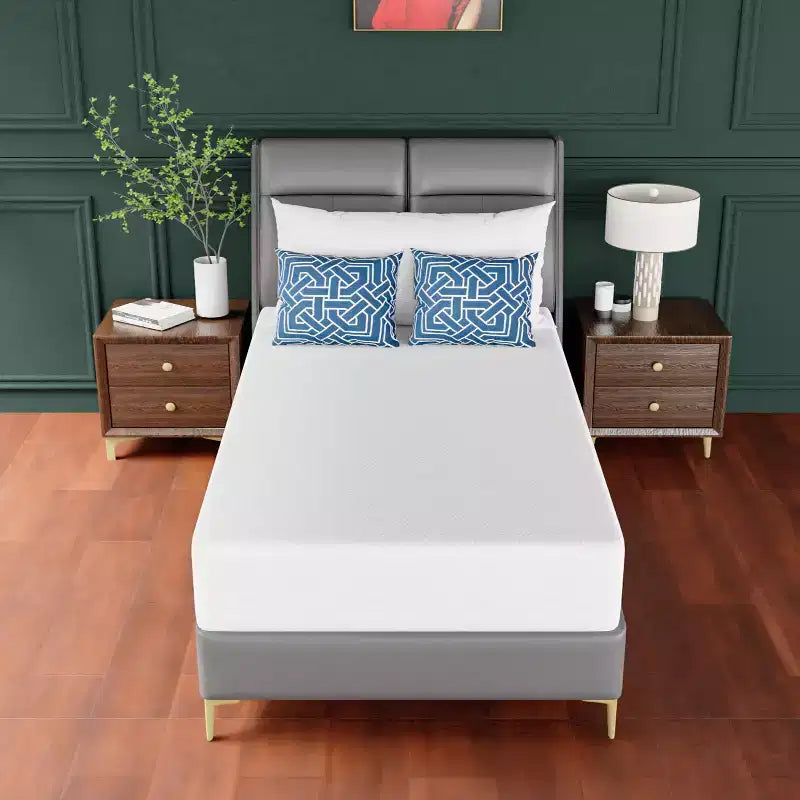Matelas en mousse à mémoire de forme rafraîchissante au thé vert de 10 pouces, certifié CertiPUR-US, livré en boîte, sans fibre de verre