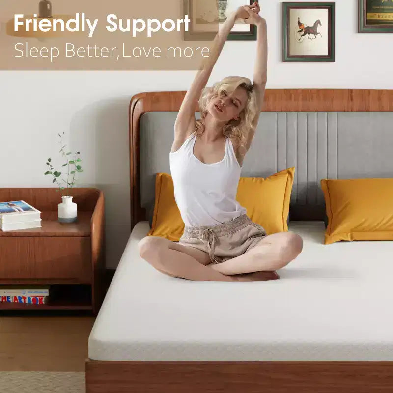 Matelas en mousse à mémoire de forme gel de 5 pouces, certifié CertiPUR-US, livré en boîte, base antidérapante, sans fibre de verre