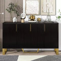 60 Inch Sideboard Buffet Cabinet With 4 Doors Modern Kitchen Storage Cabinet Metal Legs For Dining Room Living Room Entryway