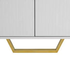 Buffet moderne de 60" avec 4 portes, pieds en métal et étagères réglables, noir et doré