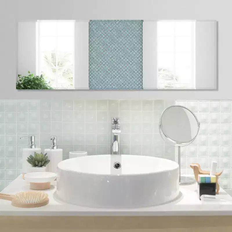 Miroir mural sans cadre 43x15", pleine longueur, montage vertical ou horizontal, antidéflagrant