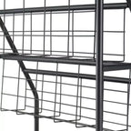 Étagère et porte-revues autoportants à 2 niveaux en métal pour petits espaces