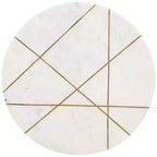 Table d'appoint ronde en marbre et laiton avec piètement en cuivre, table d'appoint moderne