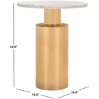 Table d'appoint ronde en marbre et laiton avec piètement en cuivre, table d'appoint moderne