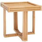 Table d'appoint carrée en rotin, table de bout côtière naturelle avec plateau amovible, aucun assemblage requis