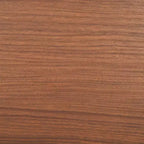 Table de chevet à 2 tiroirs avec détails en bois cannelé et pieds fuselés, finition noyer