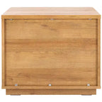 Table de chevet à 2 tiroirs avec détails en bois cannelé et pieds fuselés, finition noyer