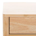 Table de chevet en bois d'hévéa à 1 tiroir avec étagère ouverte, finition blanchie, aucun assemblage requis