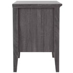 Table de chevet 1 tiroir 1 étagère avec poignées dorées, finition noyer