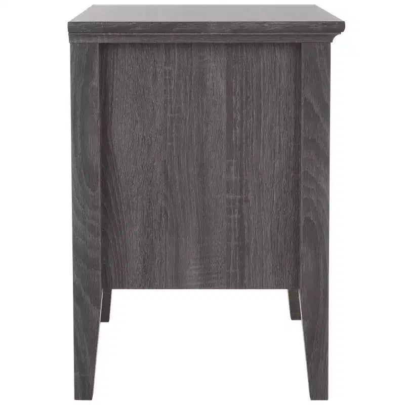 Table de chevet 1 tiroir 1 étagère avec poignées dorées, finition noyer