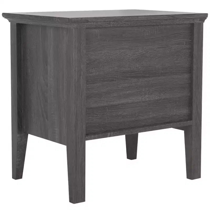 Table de chevet 1 tiroir 1 étagère avec poignées dorées, finition noyer