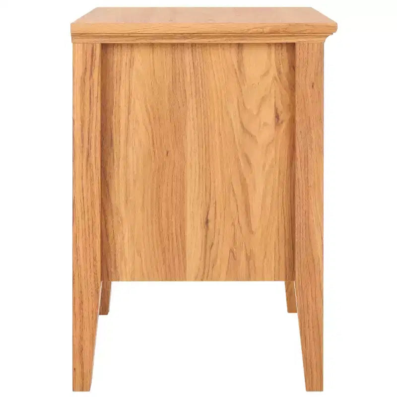 Table de chevet 1 tiroir 1 étagère avec poignées dorées, finition noyer