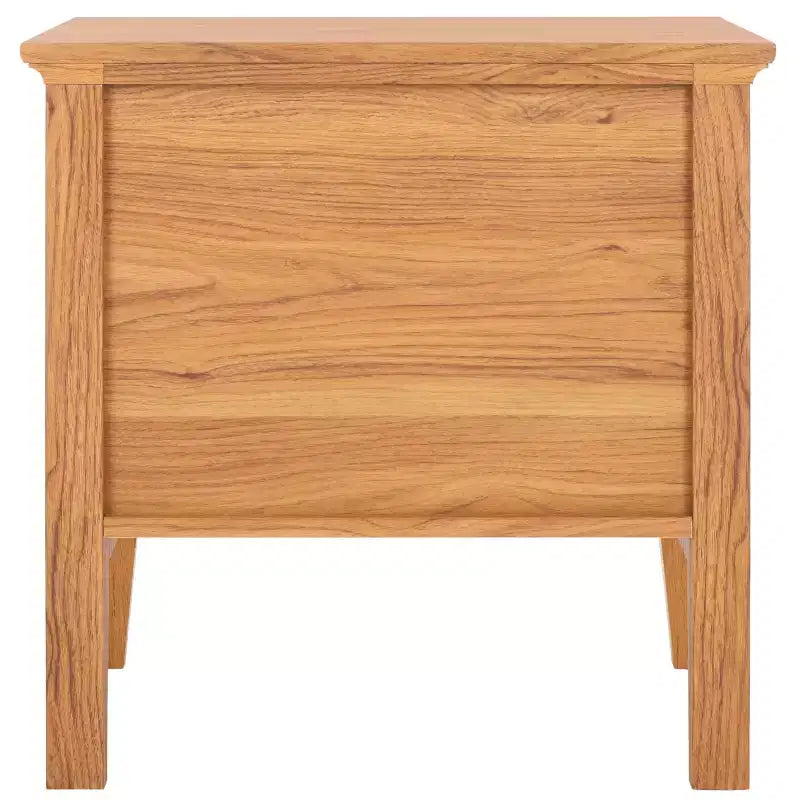 Table de chevet 1 tiroir 1 étagère avec poignées dorées, finition noyer