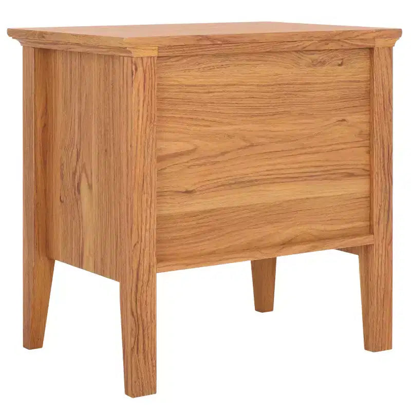Table de chevet 1 tiroir 1 étagère avec poignées dorées, finition noyer