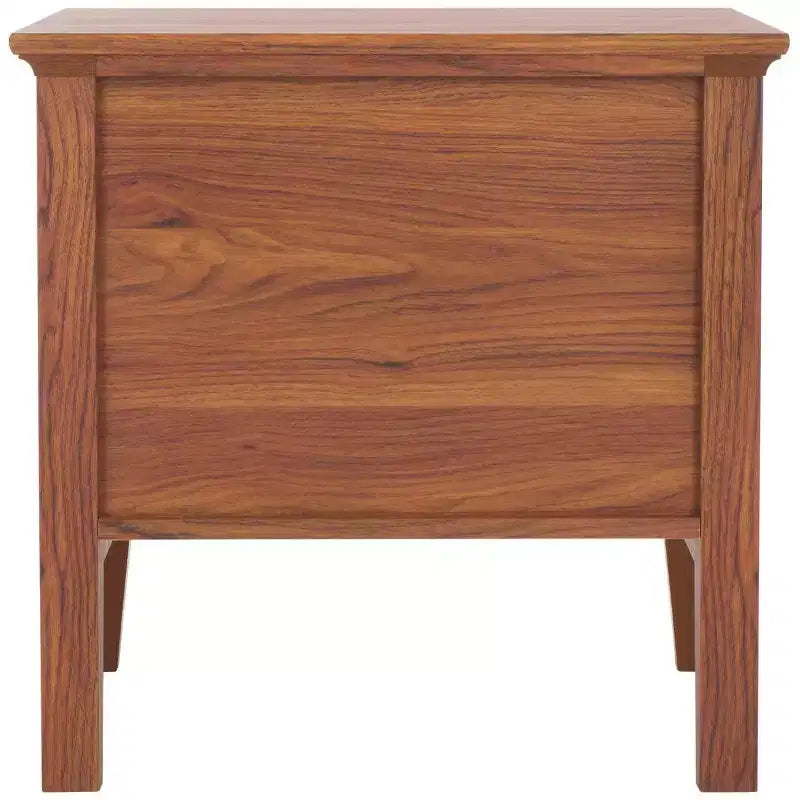 Table de chevet 1 tiroir 1 étagère avec poignées dorées, finition noyer