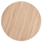 Table de salle à manger bistrot ronde du milieu du siècle, plateau en bois naturel et piètement noir, 2 places