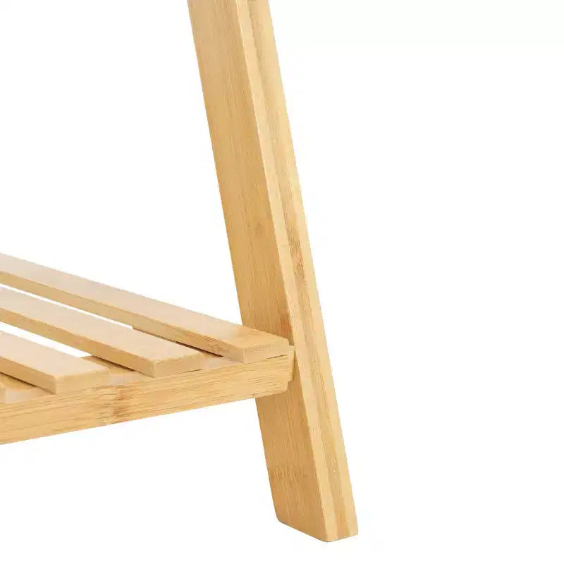 Étagère échelle 4 niveaux en bambou, finition naturelle, étagère de présentation à dos ouvert