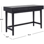 Bureau en bois 3 tiroirs avec grand rangement, finition marron